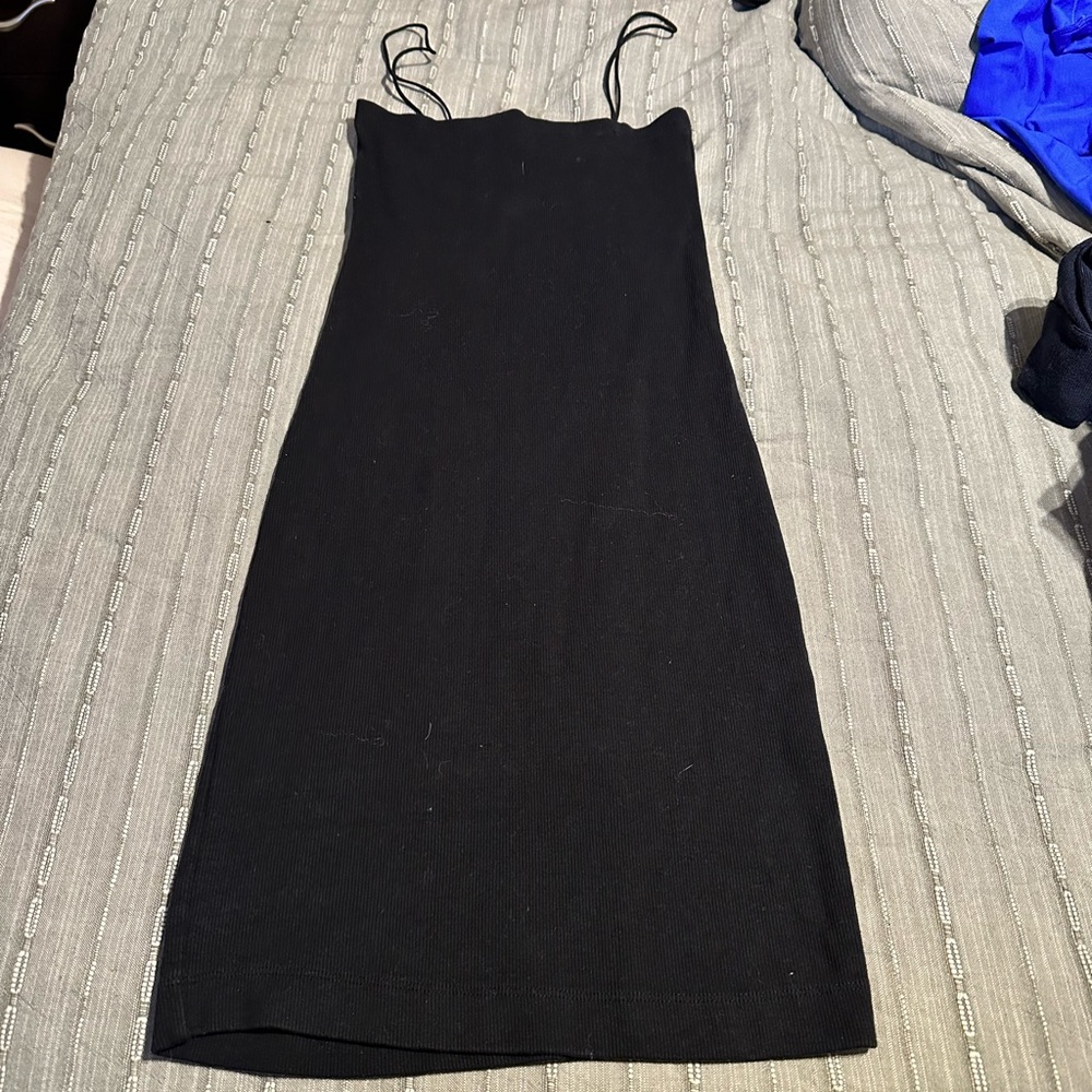 ZARA Black Ribber Bodycon Dress SIZE MEDIUM
